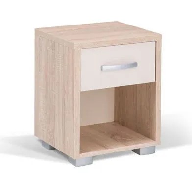 Jugendzimmer - Nachtkästchen Gabriel 02, Farbe: Eiche Braun / Creme - 52 x 42 x 38 cm (H x B x T)