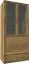Vitrine Selun 09, Farbe: Eiche Dunkelbraun - 197 x 90 x 43 cm (H x B x T)