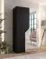 Kleiderschrank | 1 Spiegeltür | Farbe: Schwarz | 1 Fach | 1 Kleiderstange | Griffe: Schwarz | Drehtürenschrank | Maße: 100 x 52 x 202 cm | Soft-Close-Funktion