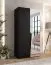 Kleiderschrank | 1 Spiegeltür | Farbe: Schwarz | 1 Fach | Griffe: Schwarz | 1 Kleiderstange | 1 Meter breit | Soft-Close-Funktion | Maße: 100 x 52 x 202 cm
