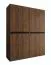 Kleiderschrank | Farbe: Walnuss Warmia | 8 Drehtüren | 6 Fächer | Soft-Close Funktion | 2 Kleiderstangen | 160 x 52 x 203 cm | hochwertig Verarbeitet | für Schlafzimmer