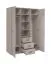 Kleiderschrank | Kaschmir | 1 Spiegeltür | 135 x 55 x 191 cm | 3 Schubladen | 2 Kleiderstangen | 8 Fächer | schlichtes Design | 2 Türen | für Schlafzimmer