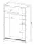 Moderner Kleiderschrank Bickleigh 03, Farbe: Grau - Abmessungen: 200 x 130 x 62 cm (H x B x T), mit fünf Fächern