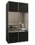 Kleiderschrank / Schiebetürenschrank | Farbe: Schwarz | 6 Fächer | Spiegel | Soft-Close | 2 Schiebetüren | 2 Kleiderstangen | 245,5 x 130 x 64 cm