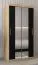 Schiebetürenschrank / Kleiderschrank Bisaurin 1B mit Spiegel, Farbe: Eiche Sonoma / Schwarz - Abmessungen: 200 x 100 x 62 cm ( H x B x T)