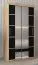 Schiebetürenschrank / Kleiderschrank Jan 01D mit Spiegel, Farbe: Eiche Sonoma / Schwarz - Abmessungen: 200 x 100 x 62 cm ( H x B x T)
