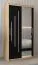 Schiebetürenschrank / Kleiderschrank mit Spiegel Tomlis 01B, Farbe: Eiche Sonoma / Schwarz - Abmessungen: 200 x 100 x 62 cm (H x B x T)