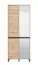 Garderobenschrank | 2 Spiegeltüren | Farbe: Eiche Artisan | 9 Fächer | Maße: 80 x 40 x 205,5 cm | 4 Drehtüren | ABS-Kanten | für den Vorraum