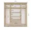 Kleiderschrank / Drehtürenschrank 2 Meter breit | Kopaonik 06 | Sonoma Eiche | mit Spiegel | 3 Schubladen | 4 Türen | 207 x 200 x 59 cm | 6 Fächer