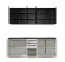 Elegante Küchenzeile / Küchenblock Plina 01, Farbe: Weiß / Schwarz / Schwarz Matt, zwei Schubladen, ABS-Kanten, 200 cm breit, ein Hängeschrank mit Glastüren