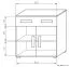 Kommode Tabubil 02, Farbe: Wenge / Grau - Abmessungen: 92 x 90 x 41 cm (H x B x T)