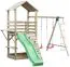 Spielturm 17B inkl. Wellenrutsche, Kletterwand, Doppelschaukel-Anbau und Strickleiter - Abmessungen: 315 x 370 cm