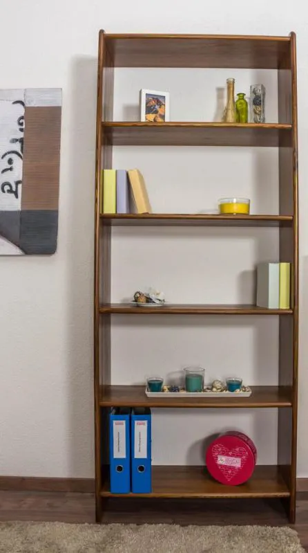 Bücherregal - 80 cm breit, Kiefer Holz-Massiv, Farbe: Eiche Abbildung