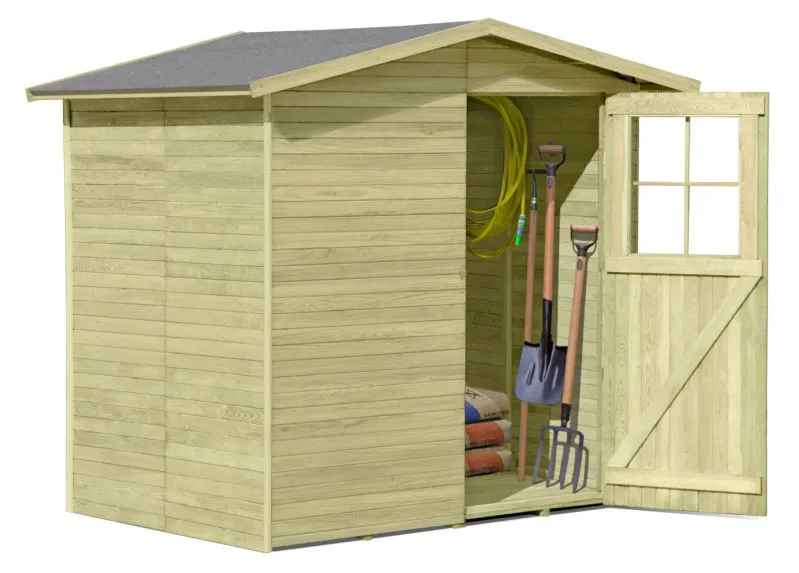 Steiner Shopping Gerätehaus 06, aus Kiefernholz - Außenmaße mit Dach: 200 x 200 x 210 cm (L x B x H)