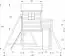 Spielturm S20C1, Dach: Grau, inkl. Wellenrutsche, Einzelschaukel-Anbau, Balkon, Sandkasten, Kletterwand und Holzleiter - Abmessungen: 462 x 363 cm (B x T)