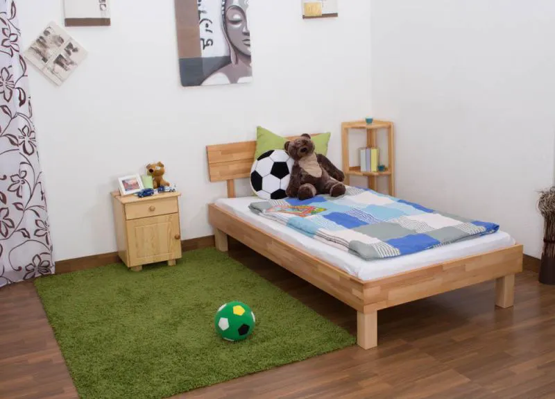 Kernbuche Holzbett 100 x 200 cm geölt Abbildung