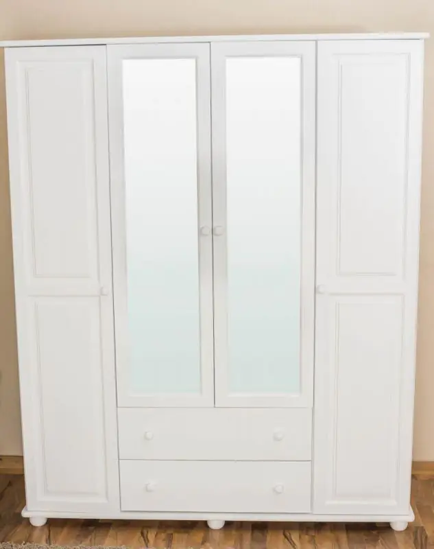 Kleiderschrank massiv Weiß 195x162x59 cm Abbildung