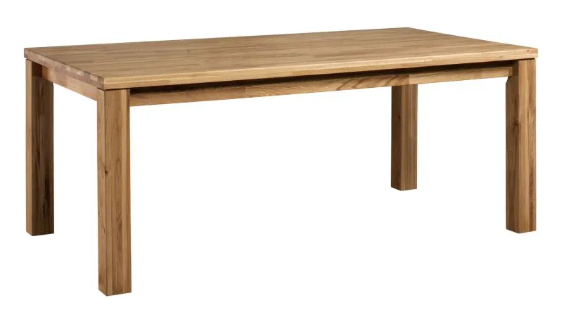 Teilmassiver Esstisch Floresta 23, Natur, geölt / gewachst, Eiche, modernes und einfaches Design, 160 x 90 cm, Robust und Langlebig, gebürstete Oberfläche