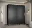 Moderner Schiebetürenschrank mit Marmor-Optik Jotunheimen 92, Farbe: Schwarz - Abmessungen: 208 x 180,5 x 62 cm (H x B x T)