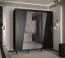 Stylischer Kleiderschrank mit Spiegel Jotunheimen 214, Farbe: Schwarz - Abmessungen: 208 x 200,5 x 62 cm (H x B x T)
