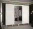 Großer Schiebetürenschrank mit zwei Kleiderstangen Jotunheimen 119, Farbe: Weiß - Abmessungen: 208 x 250,5 x 62 cm (H x B x T)
