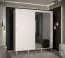 Neutraler Kleiderschrank mit einer Spiegeltür Jotunheimen 261, Farbe: Weiß - Abmessungen: 208 x 200,5 x 62 cm (H x B x T)