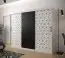 Außergewöhnlicher Kleiderschrank mit Musterfront Dom 34, Farbe: Weiß matt / Schwarz matt - Abmessungen: 200 x 250 x 62 cm (H x B x T), mit 10 Fächern