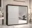 Moderner Kleiderschrank mit genügend Stauraum Liskamm 43, Farbe: Schwarz matt / Weiß matt - Abmessungen: 200 x 200 x 62 cm (H x B x T), mit einer Spiegeltür