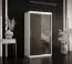 Kleiderschrank mit schlichten Design Balmenhorn 26, Farbe: Weiß matt / Schwarz matt - Abmessungen: 200 x 100 x 62 cm (H x B x T), mit einer Spiegeltür