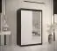 Moderner Kleiderschrank mit einer Spiegeltür Balmenhorn 31, Farbe: Schwarz matt / Weiß matt - Abmessungen: 200 x 120 x 62 cm (H x B x T), mit genügend Stauraum