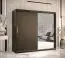 Kleiderschrank mit stylischen Design Balmenhorn 44, Farbe: Schwarz matt - Abmessungen: 200 x 200 x 62 cm (H x B x T), mit einer Spiegeltür