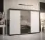 Moderner Kleiderschrank mit einer Spiegeltür Balmenhorn 47, Farbe: Schwarz matt / Weiß matt - Abmessungen: 200 x 250 x 62 cm (H x B x T), mit genügend Stauraum