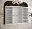 Kleiderschrank mit modernen Design Hochfeiler 21, Farbe: Weiß / Schwarzer Marmor - Abmessungen: 200 x 250 x 62 cm (H x B x T), mit 10 Fächern und zwei Kleiderstangen