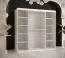 Kleiderschrank mit genügend Stauraum Hochfeiler 37, Farbe: Weiß / Schwarzer Marmor - Abmessungen: 200 x 180 x 62 cm (H x B x T), mit 10 Fächern und zwei Spiegel