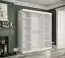 Außergewöhnlicher Kleiderschrank mit einer Spiegeltür Ätna 88, Farbe: Weiß matt / Weißer Marmor - Abmessungen: 200 x 180 x 62 cm (H x B x T), mit 10 Fächern
