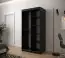 Eleganter Kleiderschrank mit modernen Design Dom 06, Farbe: Schwarz matt / Weiß matt - Abmessungen: 200 x 100 x 62 cm (H x B x T), mit genügend Stauraum