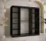 Kleiderschrank mit einer modernen Spiegeltür Liskamm 40, Farbe: Schwarz matt - Abmessungen: 200 x 180 x 62 cm (H x B x T), mit 10 Fächern und zwei Kleiderstangen