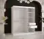 Außergewöhnlicher Kleiderschrank mit Marmor Optik Hochfeiler 35, Farbe: Weiß / Weißer Marmor - Abmessungen: 200 x 150 x 62 cm (H x B x T), mit fünf Fächern und zwei Spiegel