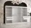 Moderner Kleiderschrank mit genügend Stauraum Hochfeiler 45, Farbe: Weiß / Schwarzer Marmor - Abmessungen: 200 x 250 x 62 cm (H x B x T), mit drei Türen und 10 Fächern