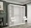 Kleiderschrank mit modernen Design Ätna 92, Farbe: Weiß matt / Weißer Marmor - Abmessungen: 200 x 200 x 62 cm (H x B x T), mit 10 Fächern
