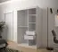 Edler Kleiderschrank mit zwei Türen Dom 10, Farbe: Weiß matt / Schwarz matt - Abmessungen: 200 x 120 x 62 cm (H x B x T), mit fünf Fächern