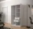 Kleiderschrank mit genügend Stauraum Dom 76, Farbe: Weiß matt / Schwarz Matt - Abmessungen: 200 x 100 x 62 cm (H x B x T), mit einen Spiegel