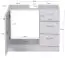 Waschbeckenunterschrank mit 3 Schubladen, Farbe: Weiß / Alu Farben - Abmessungen: 54 x 63 x 30 cm (H x B x T), mit Siphonausschnitt