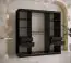 Kleiderschrank mit einer modernen Spiegeltür Liskamm 40, Farbe: Schwarz matt - Abmessungen: 200 x 180 x 62 cm (H x B x T), mit 10 Fächern und zwei Kleiderstangen