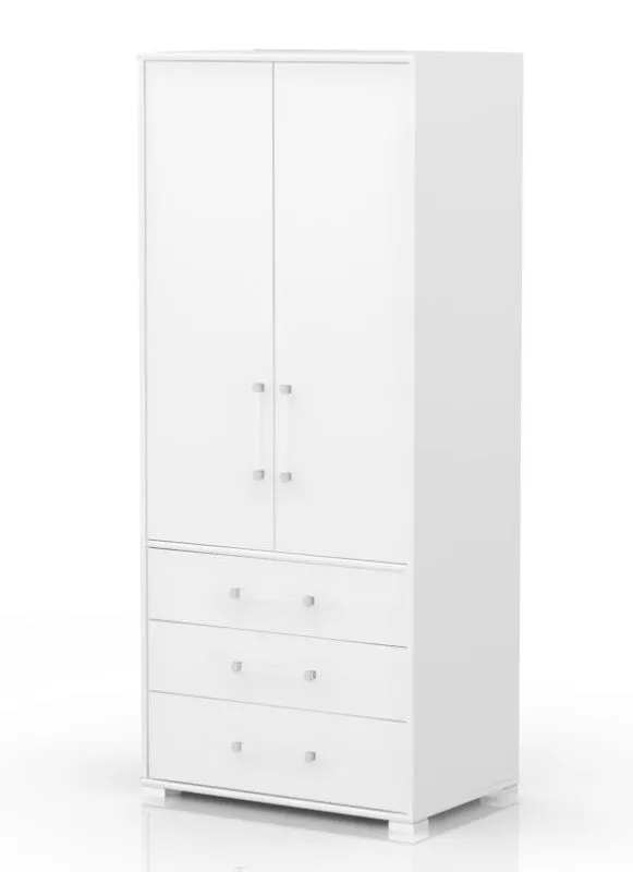 Kleiderschrank Jugendzimmer Weiß 198x84x56 cm Abbildung
