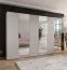 Kleiderschrank | 3 Spiegeltüren | 3 Fächer | Farbe: Kaschmir | 3 Kleiderstangen | Griffe: Schwarz | Maße: 300 x 52 x 202 cm | Soft-Close-Funktion