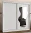 Schiebetürenschrank Lagginhorn 18, Farbe: Weiß, 2 Meter breit, Aluminiumschienen, eine Spiegeltür, Kleiderschrank, 10 Fächer, zwei Kleiderstangen