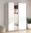 Schiebetürenschrank | Farbe: Opak Weiß | 1 Spiegeltür | 2 Kleiderstangen | Kleiderschrank | ABS-Kanten | Maße: 145,5 x 60 x 217,5 cm | 2 Fächer