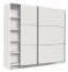 Breiter Schiebetürenschrank / Kleiderschrank Kule 07, Farbe: Weiß, zwei Kleiderstangen, 10 Fächer, gute Verarbeitung, Maße: 210 x 217 x 62,5 cm
