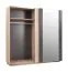 Moderner Kleiderschrank mit großer Spiegeltür Niel 15, Farbe: Eiche / Anthrazit - Abmessungen: 210 x 215 x 61 cm (H x B x T)